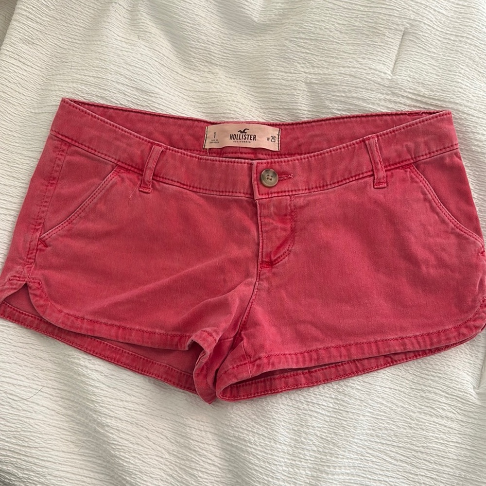 Hollister red mini shorts